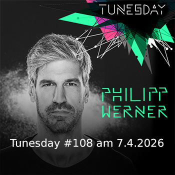Das Gesicht v. Philipp Werner ist zu sehen und die grafische Gestaltung des Tunesday