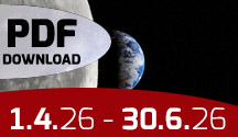 Der Button weist auf den Download des PDF hin und zeigt den Mond und in die Erde im Anschnitt.