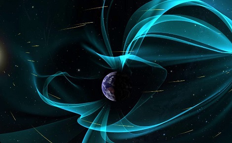 Das Bild zeigt grafisch Sturmwinde die sich um die Erde herum formieren. 